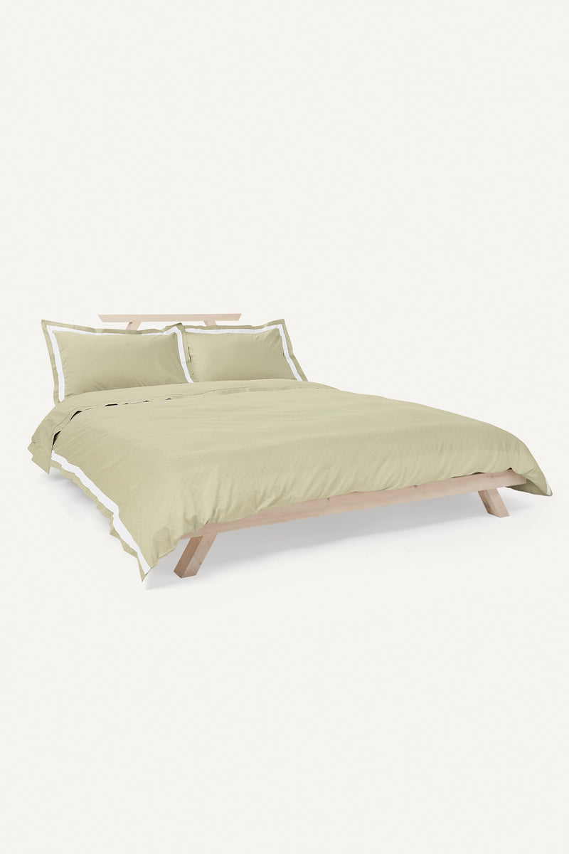 Jacquard Organic Cotton Duvet Cover - Sage