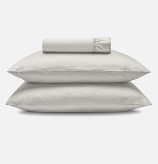 Percale Organic Cotton Fitted Sheet Set - Equinox Silver