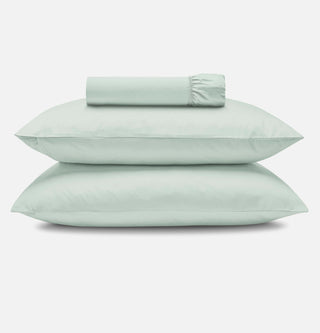 Percale Organic Cotton Fitted Sheet Set - Spring Blue