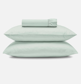 Sateen Organic Cotton Fitted Sheet Set - Spring Blue