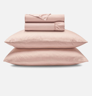 Midsummer pink flat sheet, fitted sheet and pillowcases