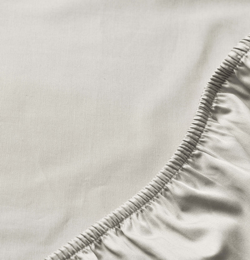 Percale Organic Cotton Fitted Sheet Set - Equinox Silver
