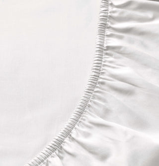 Percale Organic Cotton Fitted Sheet Set - Midwinter White