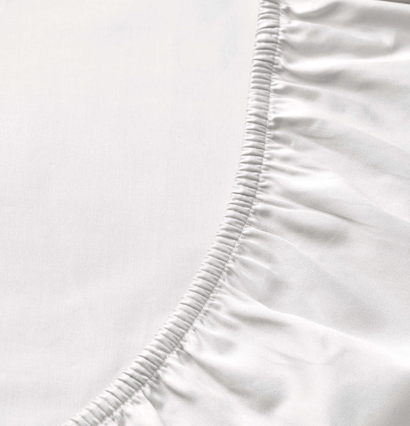 Percale Organic Cotton Fitted Sheet Set - Midwinter White