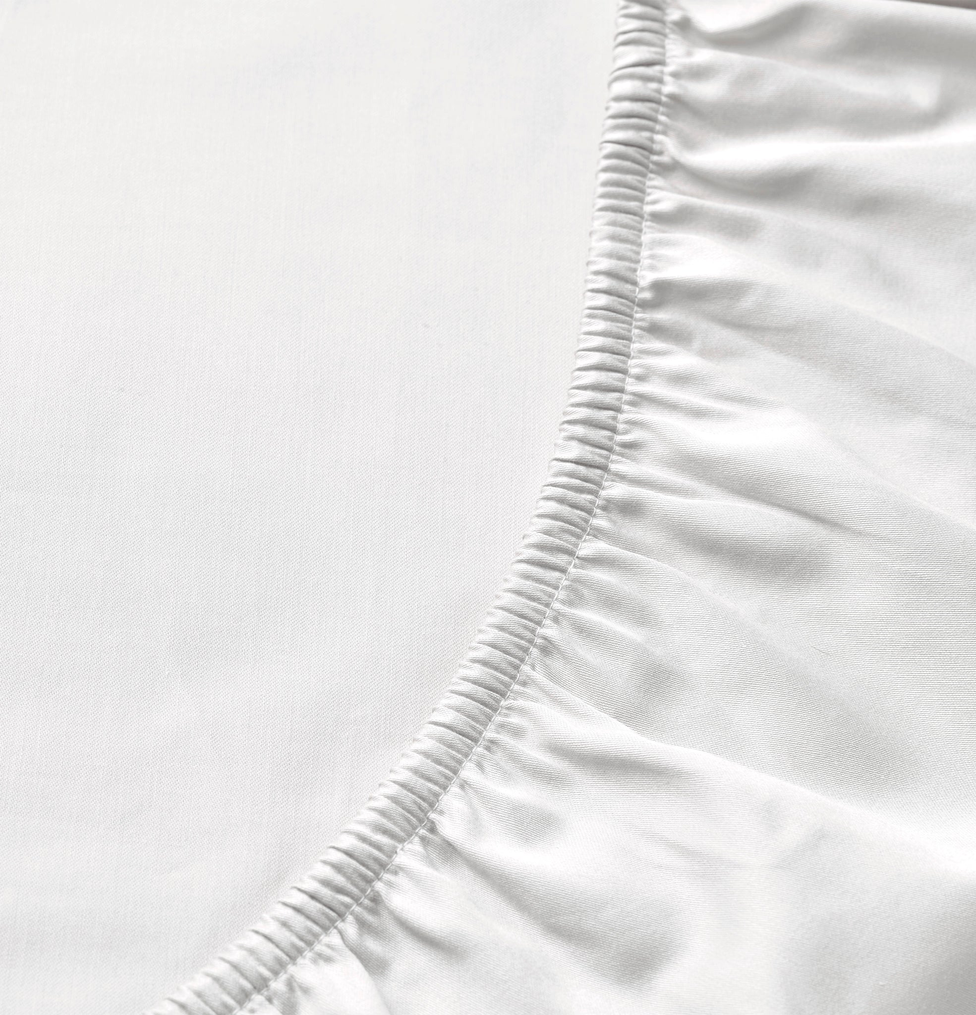 Sateen Organic Cotton Fitted Sheet - Midwinter White