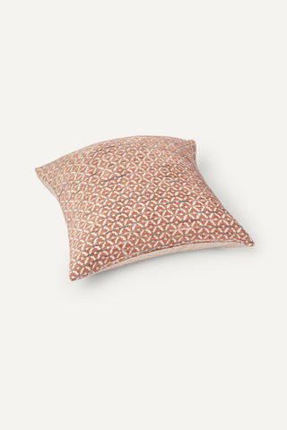 jacquard cushion cover in terracotta