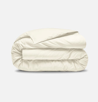 Percale Organic Cotton Duvet Cover - Iridescent Ivory