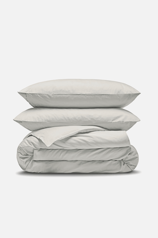 Percale Organic Cotton Duvet Set - Equinox Silver