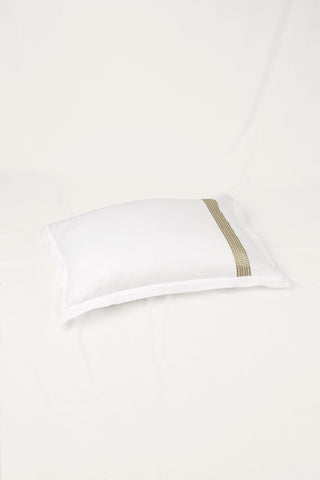 Raha Embroidered Pillowcases - Classic White & Green