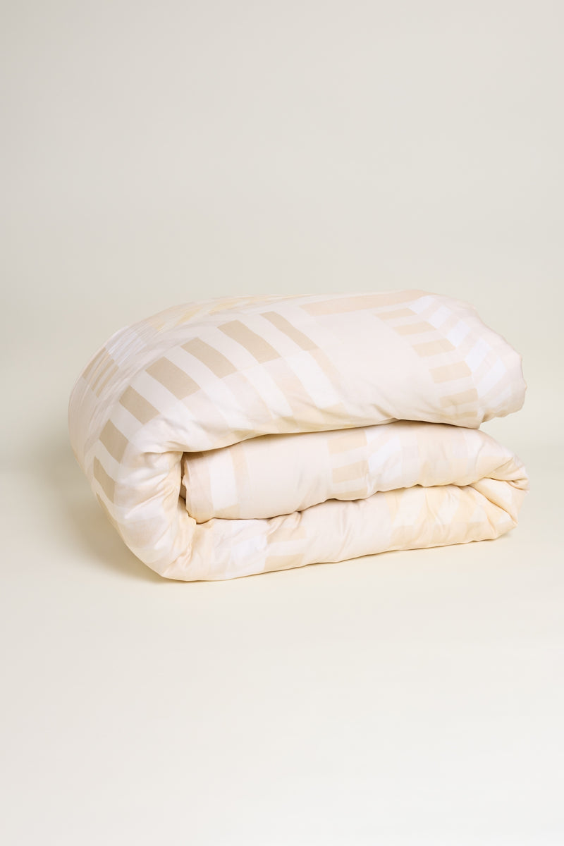 Geo Printed King Duvet Cover in Natural
