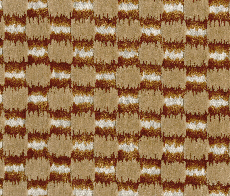 Ikat Checks - Brick/Walnut