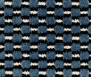 Ikat Checks - Navy/Denim