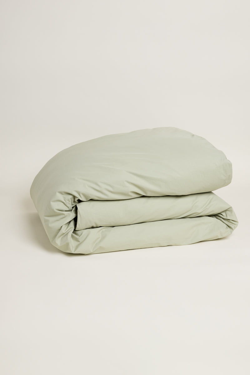 Percale Organic Cotton Duvet Cover - Solstice Green