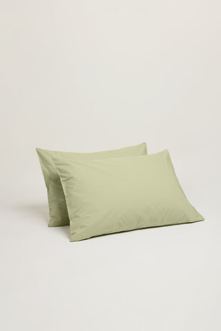 Percale Organic Cotton Pillowcases - Solstice Green