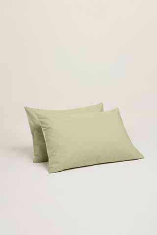 Percale Organic Cotton Pillowcases - Solstice Green