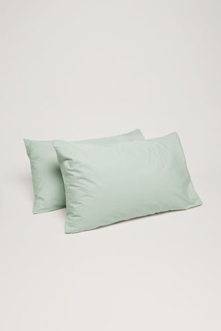 Percale Organic Cotton Pillowcases - Spring Blue