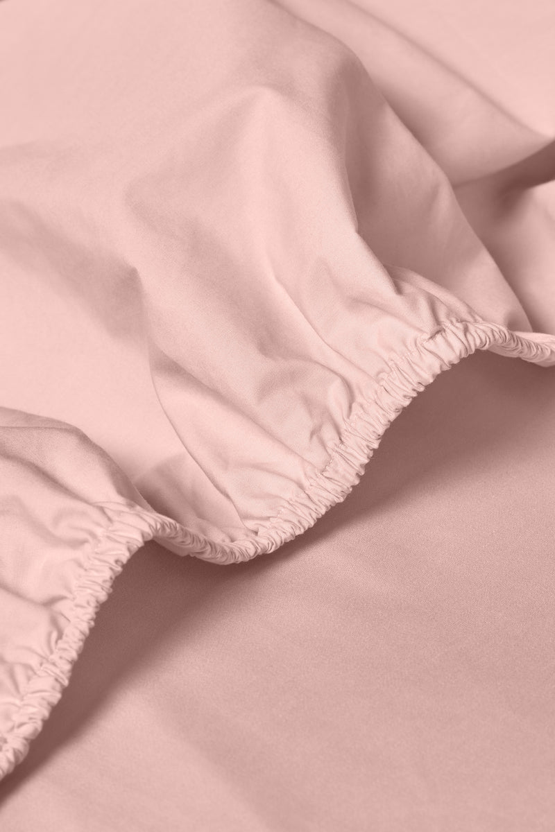 Percale Organic Cotton Fitted Sheet - Midsummer Pink
