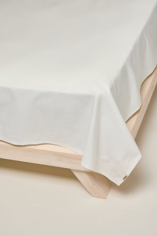 Percale Organic Cotton Flat Sheet - Iridescent Ivory