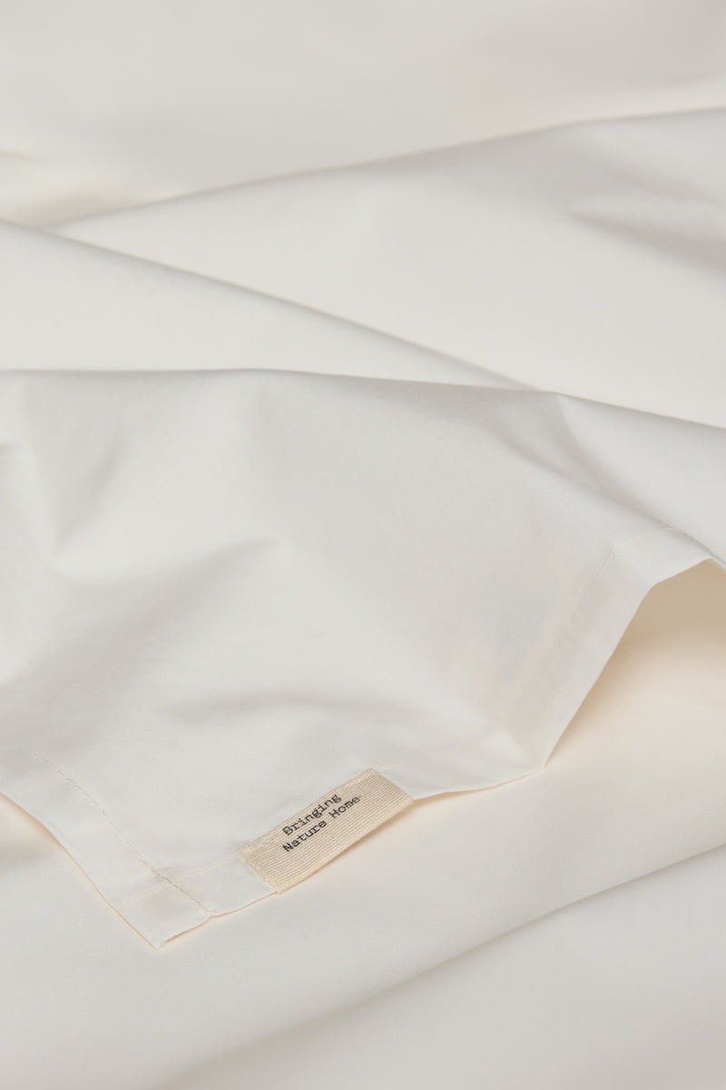 Percale Organic Cotton Flat Sheet - Iridescent Ivory