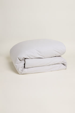 Sateen Organic Cotton Duvet Cover - Equinox Silver