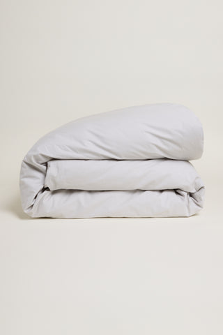 Sateen Organic Cotton Duvet Cover - Equinox Silver
