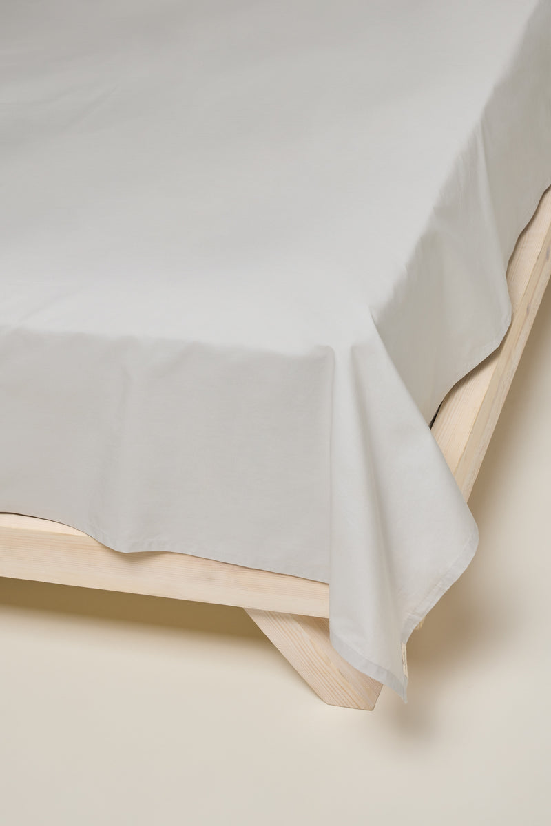 Percale Organic Cotton Flat Sheet - Equinox Silver
