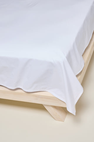 Percale Organic Cotton Flat Sheet - Midwinter White