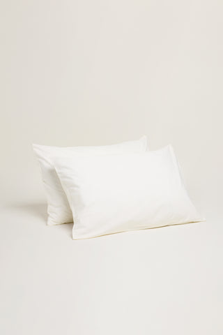 Percale Organic Cotton Pillowcases - Midwinter White