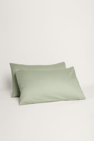 Sateen Organic Cotton Pillowcases - Solstice Green