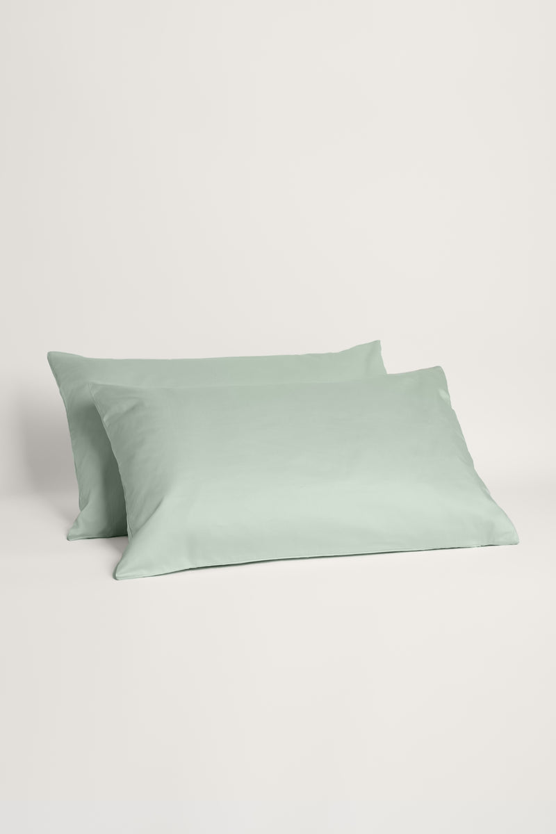 Sateen Organic Cotton Pillowcases - Spring Blue