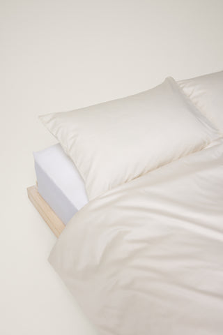 Sateen Organic Cotton Duvet Cover - Iridescent Ivory