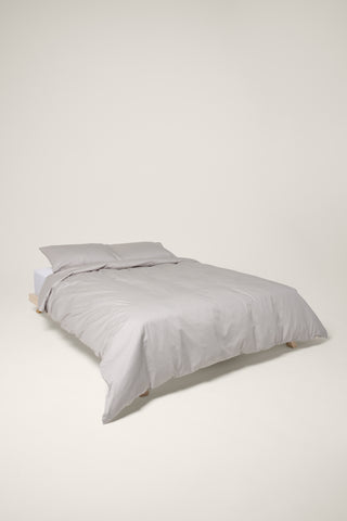 Sateen Organic Cotton Duvet Cover - Equinox Silver