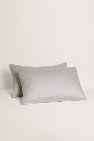 Sateen Organic Cotton Pillowcases - Equinox Silver