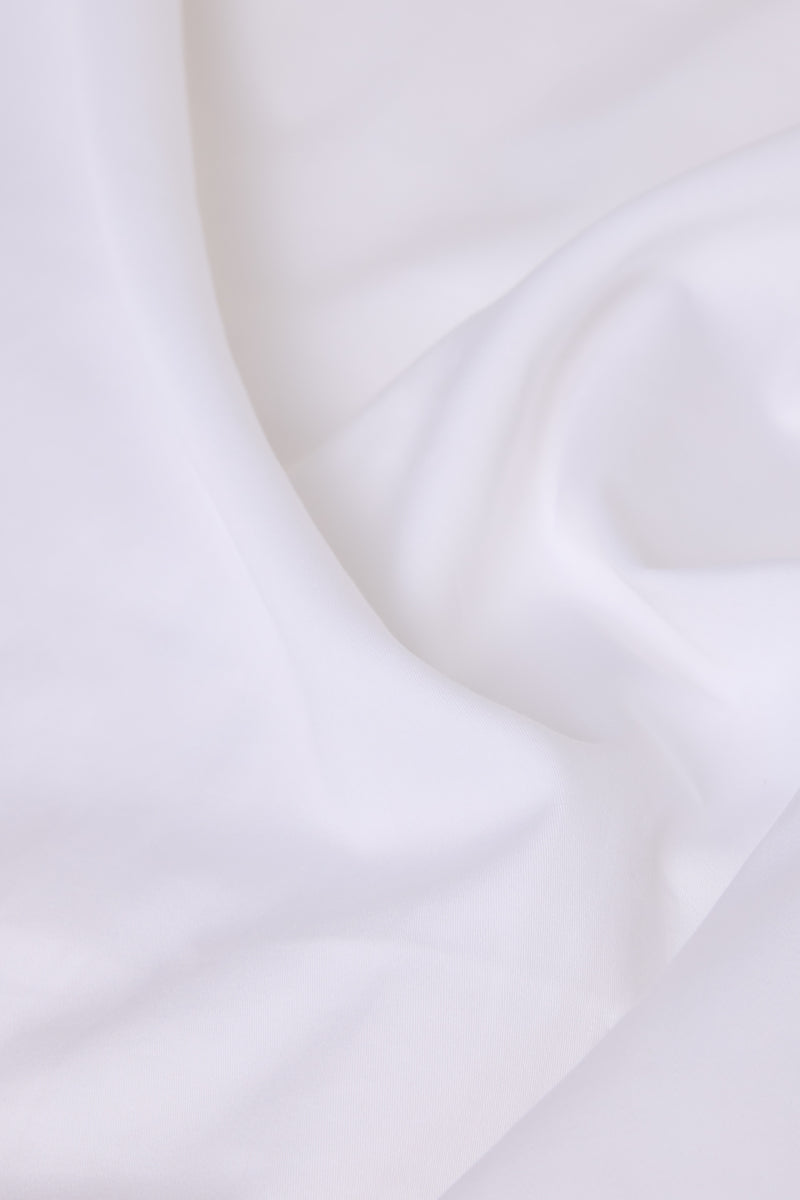 Sateen Organic Cotton Fitted Sheet - Midwinter White