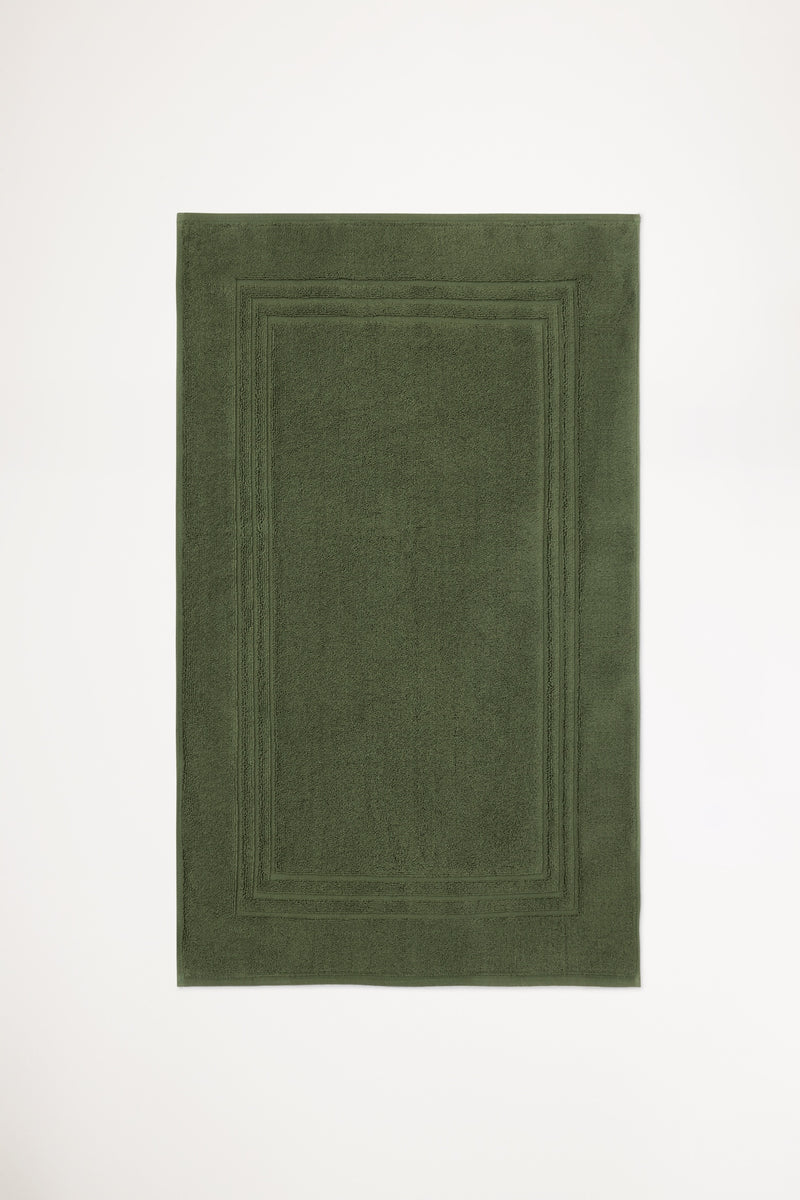 Organic Cotton Bath Mat - Forest Green