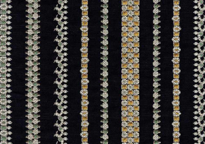 Jewel Stripe - Black/Emerald Swatch