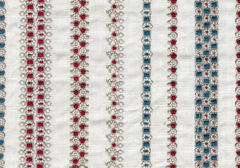 Jewel Stripe - Ruby/Teal Swatch