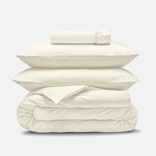 Percale Organic Cotton Bedding Set - Iridescent Ivory