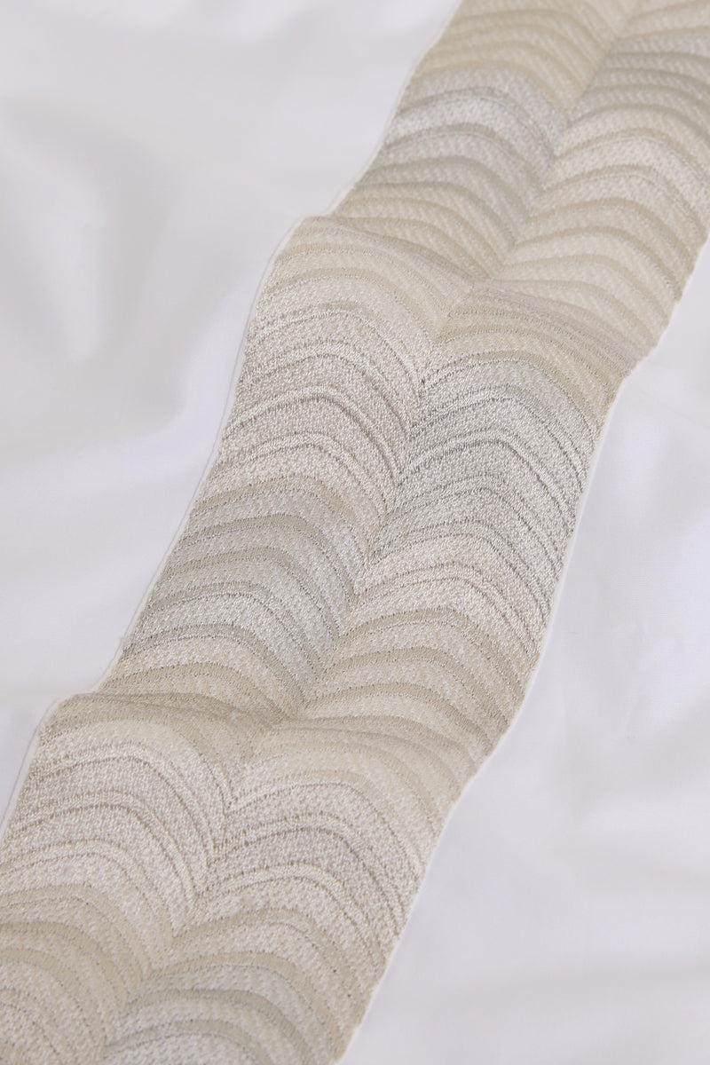 Simar Embroidered Pillowcases -  Classic White & Silver