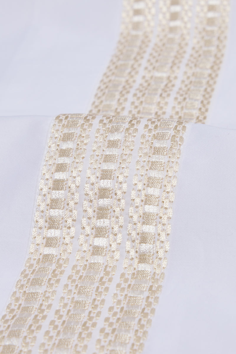Raha Embroidered Pillowcases - Classic White & Gold