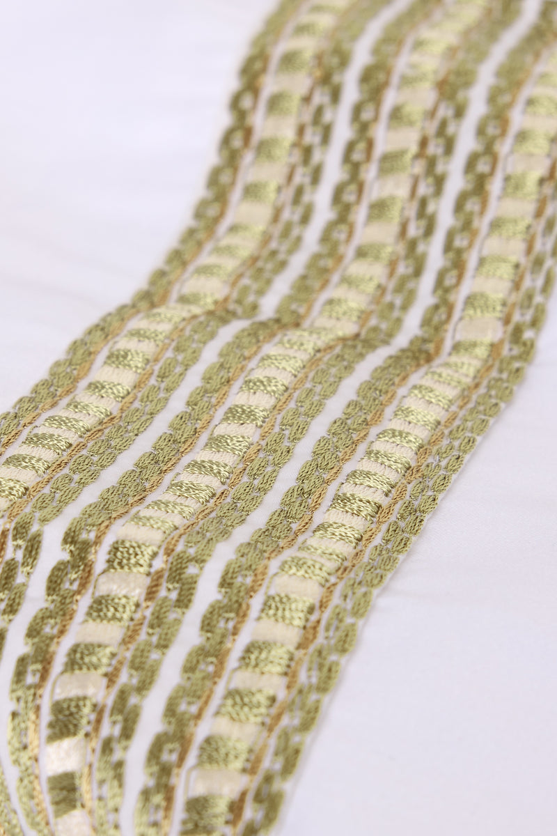 Raha Embroidered Pillowcases - Classic White & Green