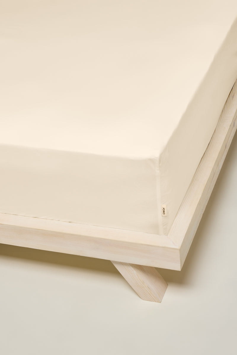 Sateen Organic Cotton Fitted Sheet - Classic Cream