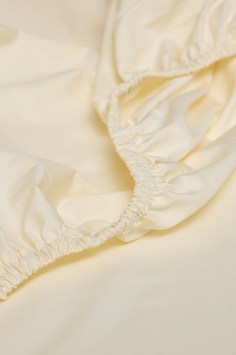 Percale Organic Cotton Fitted Sheet - Classic Cream