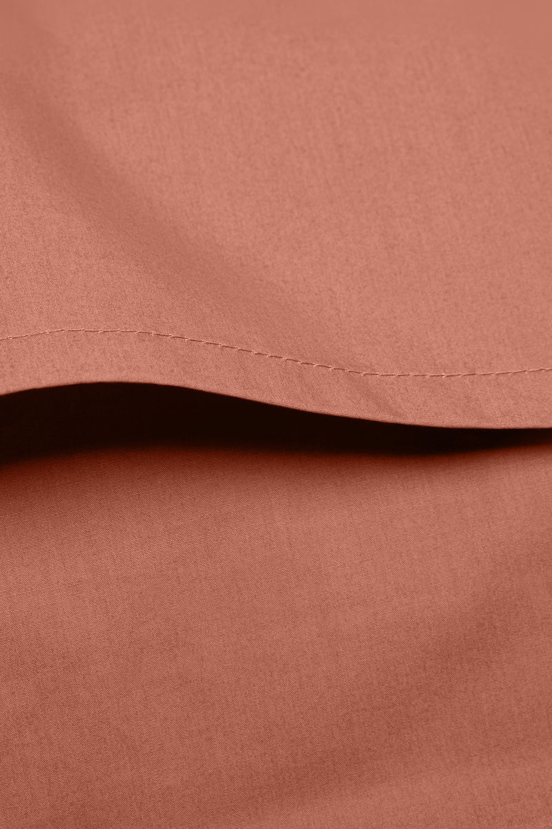 Percale Organic Cotton Pillowcases - Bark Red