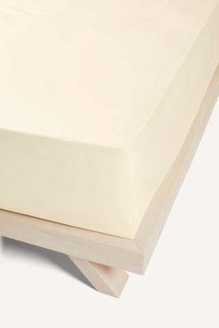 Sateen Organic Cotton Fitted Sheet - Classic Cream