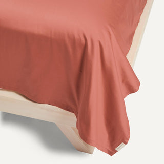 Sateen Organic Cotton Flat Sheet - Rust