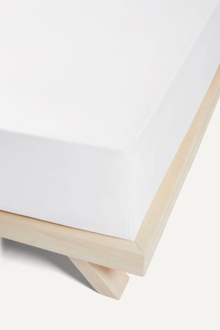 Percale Organic Cotton Fitted Sheet - Midwinter White