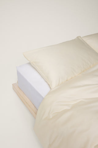 Sateen Organic Cotton Duvet Cover - Classic Cream
