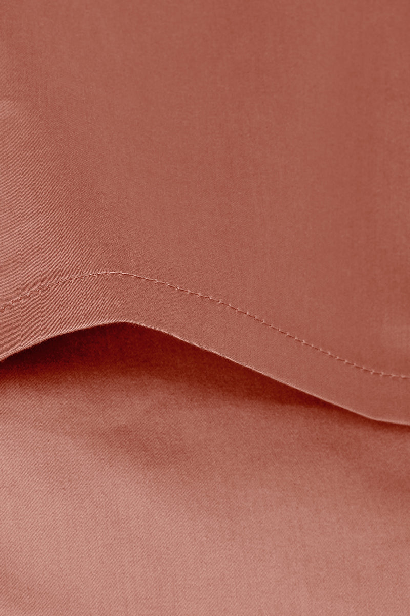 Sateen Organic Cotton Pillowcases - Bark Red