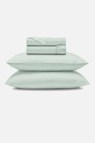 Sateen Organic Cotton Sheet Set - Spring Blue